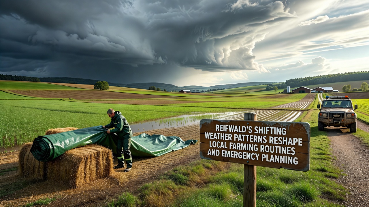 Emergency responders reviewing updated flood maps for Reifwald valley